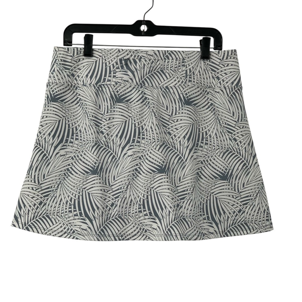 Tommy Bahama Women's Skort Gray/White Floral Pleated Back Zip Pocket Stretch L - Picture 7 of 9